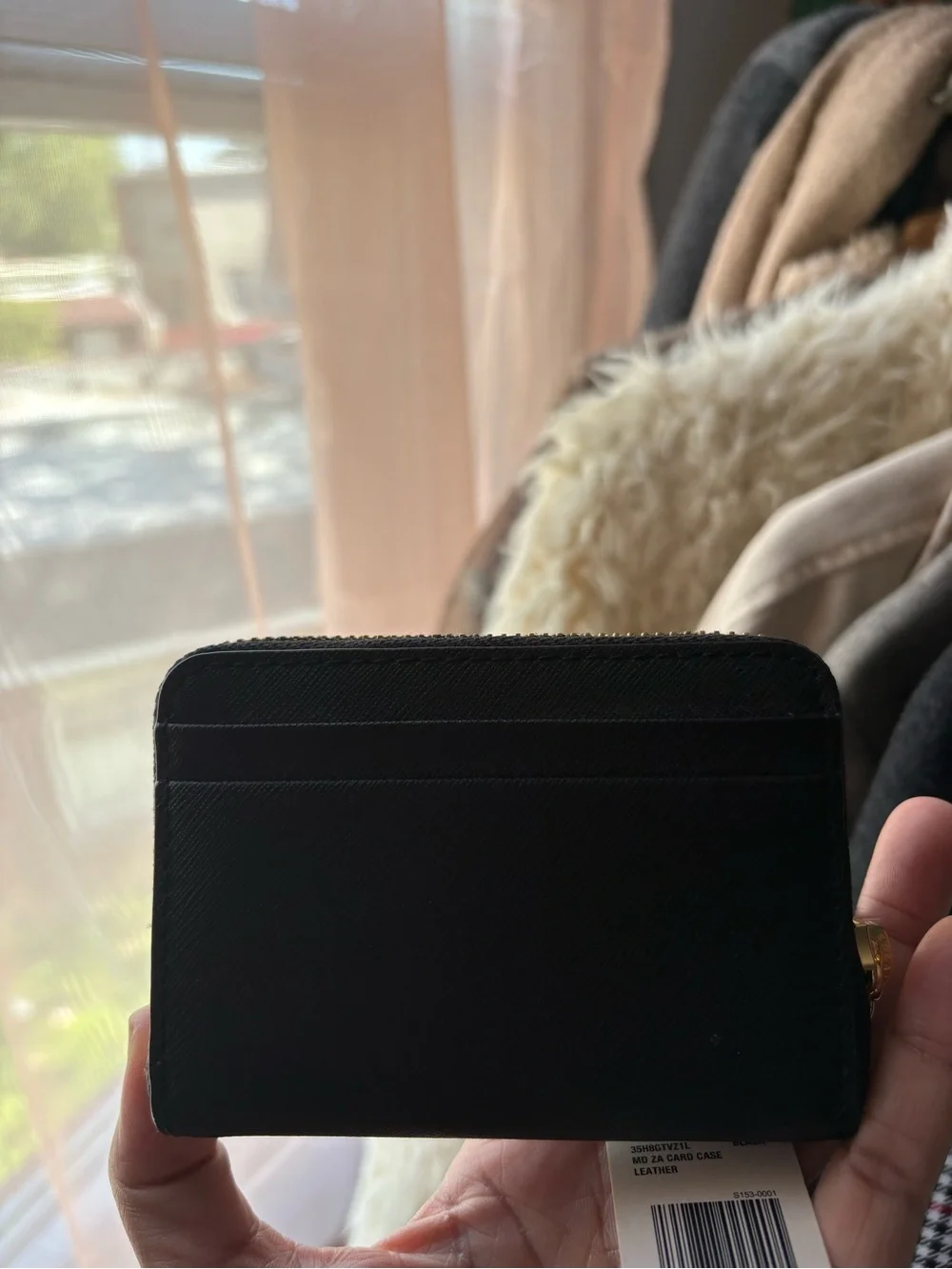 Michael Kors Jet Set Travel Wallet, Black Leather with Gold Logo
